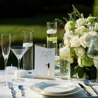 Gold Mirrored Acrylic Wedding Table Numbers 1-30 Set, Self-Standing Modern Arched Signs for Reception Seating, Anniversary & Bridal Shower, Elegant Wedding Decor (5x7 Inches) - Image 3