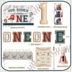 Hombae Rookie Year 1st Birthday Decorations, Baseball First Birthday Decor Party Supplies with Balloons Boxes, Highchair & Photo Banners, Crown, Cake Cupcake Toppers, Tablecloth, Backdrop, Poster - Image 2