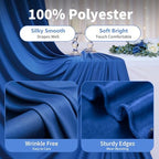 20×14 ft Royal Blue Wrinkle Free Backdrop Curtain, Soft Silky Polyester Wedding Drapes 4 Panels 14ft Height Photo Backdrop Curtains for Parties Birthday Baby Shower Photography Background Cloth - Image 2