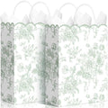 Kolldenn 24 Pcs Green Floral Gift Bags with Handles, 10x5x13 in by Unknown