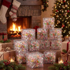 ReliThick 50 Pcs Christmas Clear Favor Boxes 3x3x3 Inch, Xmas Candy Box - Image 6