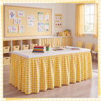 Gingham Teacher Desk Table Skirt for Classroom, Yellow - Image 2