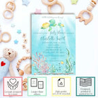 Amanda Creation Custom Baby Shower Invites Watercolor Turtle Baby Shower Invitations 20 5x7 Personalized Sea Turtle Watercolor Invites With Envelopes - Image 2