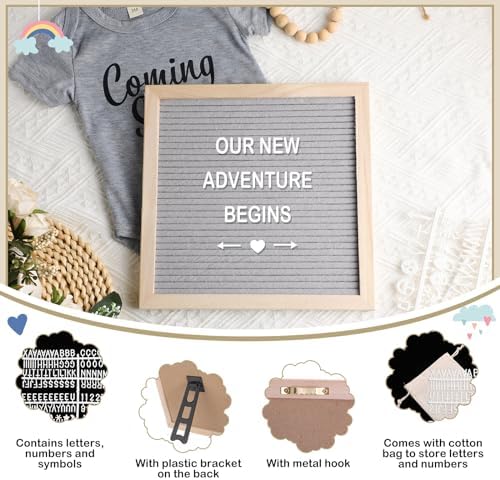 Canlierr 9 Pcs Pregnancy Announcement Set Baby Coming Soon Ideas, Gray - Image 3