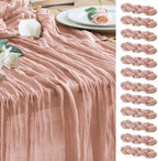 Wokceer Cheesecloth Table Runner Dusty Pink 10FT Boho Gauze, 12 Pack by Wokceer