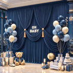 10ft x 10ft Navy Blue Backdrop Curtains, 2 Panels Navy Drapes for Backdrop - Image 2