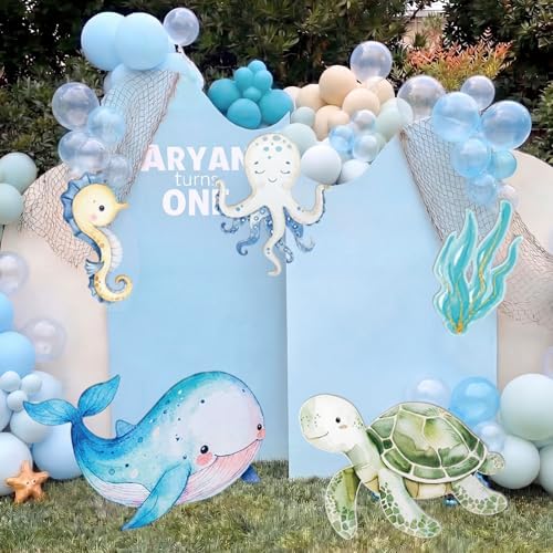 Eaasty 5 Pcs Under the Sea Party Decoration, 12-28" Ocean Animal Cutouts - Image 6