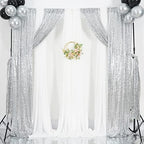 Poise3EHome Silver Sequin Backdrop Curtains,4 Panels 2FTx8FT Glitter Background for Party Birthday Party Baby Shower Wedding Christmas Thanksgiving Halloween Holiday Festival Decor - Image 5