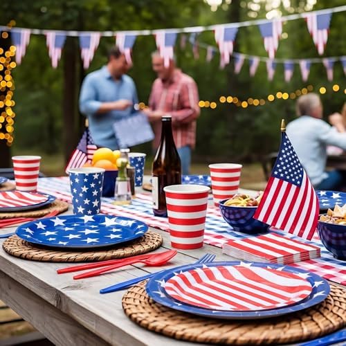 Ziliny 280 Pcs American Flag Patriotic Party Supplies Set, Serve 40 - Image 5