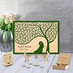 Personalized Tree of Life Wedding Guest Book Alternative Custom Rustic Wooden Family Tree Wedding Guest Book Drop Box with Picture Frame Wedding Guest Book for Reception,A-Family Tree Guestbook-4 by Smallduuck