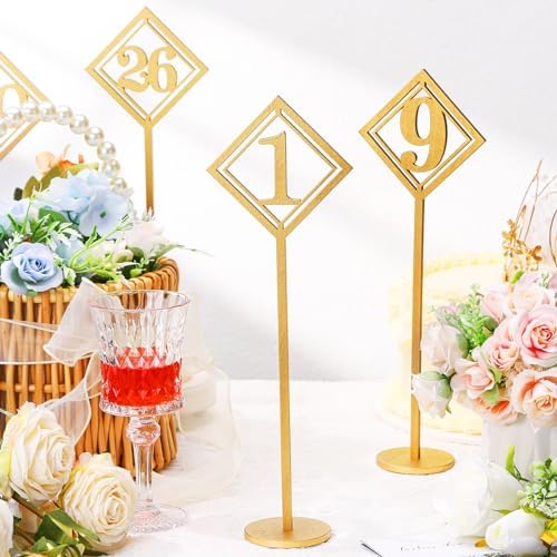 Lineshading 30 Pcs Wood Table Numbers 1-30 Gold Wedding Reception Party - Image 2