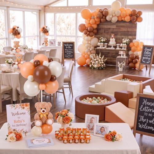 6 Sets Bear Baby Shower Decorations, Centerpieces,Brown - Image 4