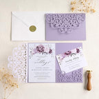 50 pcs Purple Wedding Invitations 5×7 Personalized Invitation with Envelope - Image 3