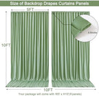 40x10ft Sage Green Backdrop Curtain for Wedding Parties Wrinkle Free Fabric Sage Green Drapes Backdrop Decoration for Baby Shower Birthday Photography Decoration 8 Panels, 5ft x 10ft - Image 6