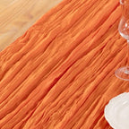 DeZerlor Orange Cheesecloth Table Runners 10 Pack Summer Boho Runners - Image 3