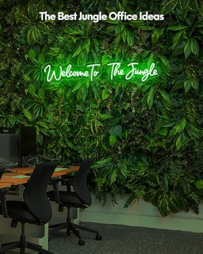 30x6 Inch Large Welcome to The Jungle Neon Sign With Timing Remote, Green Theme LED Sign for Home Office Decor, Jungle Light for Wall Decorations, Plant Shop - Image 2