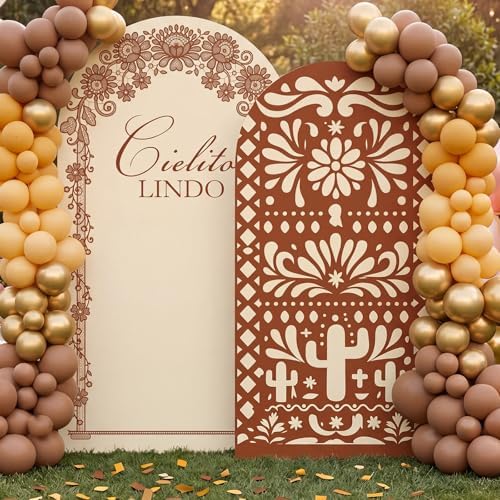 Mindsoft 2 Set Cielito Lindo Arch Cover 7.2ft 6.6ft, Brown Stretchy by Mindsoft