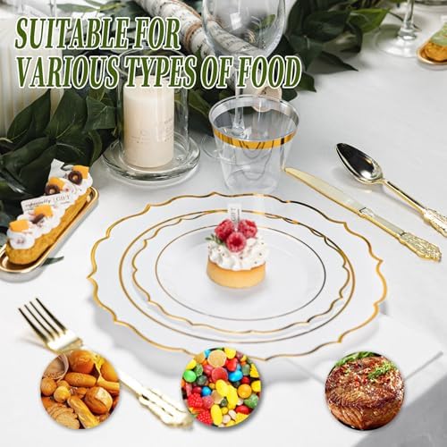 350PCS White Plastic Plates, Plastic Dinnerware Sets for 50 Guests - Image 6