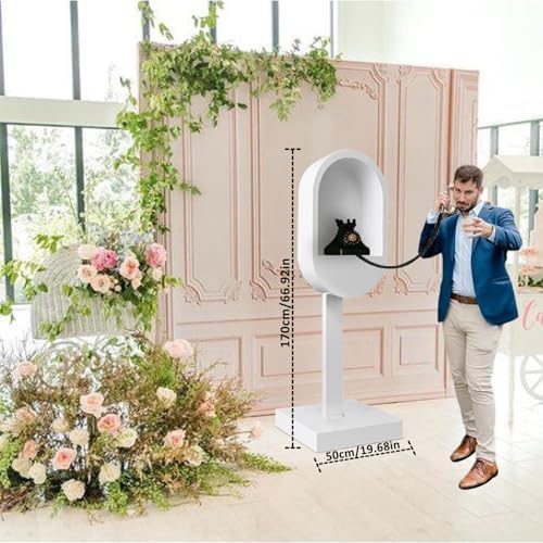 Audio Guest Book Phone Booth Stand, Romantic Metal Audio Guestbook Telephone Booth for Wedding Birthdays Party Graduation Baby Shower Retirement Special Occasions Decoration - Image 6