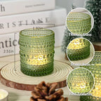 SUPMIND 24pcs Votive Candle Holders, Green Glass TeaLights Holder Bulk - Image 2