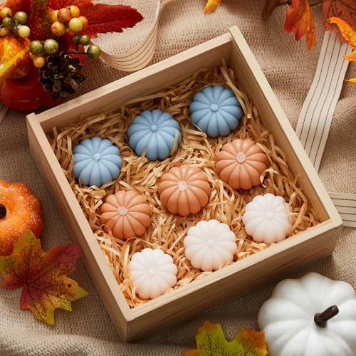 Maxcheck 24 Sets Fall Little Pumpkin Baby Shower Favors Soap Party Favors Include Pumpkin Soap Themed Tags Organza Bag for Thanksgiving Wedding Decoration Bridal Gender Reveal (Boy Blue) - Image 5
