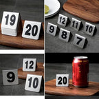 Table Numbers for Wedding Reception Double Sided, Stainless Steel Frosted Digital Cards Holders20 Pack Numbered Tent Frame for Restaurant Baby Shower Banquets, Silver,Numbers 61 to 80 - Image 2