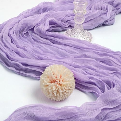 12 Pack 10Ft Lavender Purple Cheesecloth Table Runner 23 x 120 Inch - Image 3