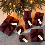 Burgundy Christmas Kraft Wrapping Paper 45 ft Velvet Ribbon 12 Gift Tags - Image 4