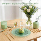 U-QE 60PCS Clear Green Plastic Plates, Beaded Plates Disposable Heavy Duty - Image 4