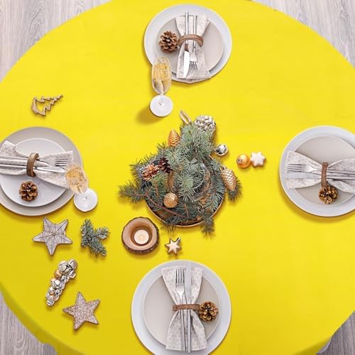 Ganeen 12 Pcs Colorful Tablecloth Neon Party Decorations 84 Inch Round - Image 5