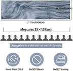 35x157 Inch Dusty Blue Cheesecloth Table Runner Boho Wedding Party Decor - Image 2