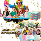 Lerheedi 500 Pcs Plastic Party Favor Bags with Handles Bulk Goodie Treat Bags 9.45'' x 6.3'' Gift Bag Shopping Bag for Birthday Wedding, Christmas, Small Business Retail Store - Image 2