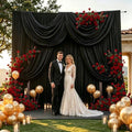 40FT x 10F Black Backdrop Curtain for Parties, Polyester Black Curtains with Rod Pockets, Photography Backdrop Drapes for Wedding, Home Party,Concerts, Retail,Family Events, Graduation Decorations by Creativepartyuniquedecorat