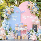 Pink Blue Arch Backdrop Cover Set of 2 Gender Reveal Arch Covers Stretchy Backdrop 7.2 and 6ft Spandex Balloon Arch Stand Covers for Baby Shower Boy or Girl Birthday Party Banquet Photo Background by Suppromo