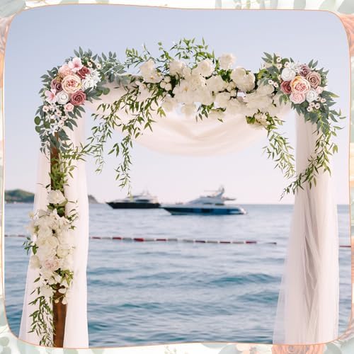 2 Pcs Wedding Arch Flowers Swag Rose Peony Garland for Ceremony - Image 4