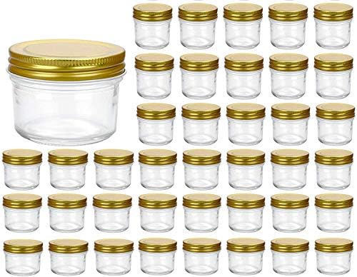 Mini Mason Jars 4 oz, 40 Pack Small Glass Jars with Lids by Encheng