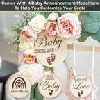 Wooden Baby Shower Crate Closet, Personalized Baby Shower Basket, Natural - Image 3