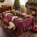 Eternal Beauty Red Plaid Ruffle Tablecloth 60x120 in by EternalBeauty