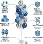 HIINS 2Set Blue Silver Balloon Column Kit With Base&Pole for Party Decor - Image 3