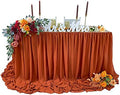 Pooling and Floating Chiffon Table Skirt with extra length, 6FT 9FT 14FT Sheer Tablecloth, Baby Shower, Birthdays Party, Main Cake Table Decoration, Wdding Table Skirt (Terracotta, 6FT) by EHLDekol