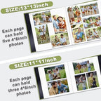 Large Photo Album Self Adhesive, DIY Scrapbook Album for 4x6 8x10 10x12 Pictures, 60 Pages Matcha Linen Cover Memory Book, Ideal Gift for Family Wedding Baby Christmas Anniversary - Image 5