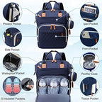 SHITIESHOU Diaper Bag Backpack Baby Bag, Baby Girl Boy Diaper Bag for Dad Mom with Pad, 16 Pockets, Pacifier Case, Large Diaper Bags Unisex for Travel (Blue) - Image 3