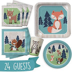 Woodland Animal Birthday Party Supply Set - 120 Piece Set by PerfectOccasion