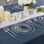 U-QE 60PCS Clear Plastic Plates - Fancy Beaded Plates Disposable Heavy Duty - Image 5