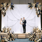 50ft x 8ft Wrinkle Free White Backdrop Curtains for Parties, 10 Panels 5ftx8ft Polyester Photo Backdrop Drapes for Weddings Birthday Photography Background Curtains - Image 3