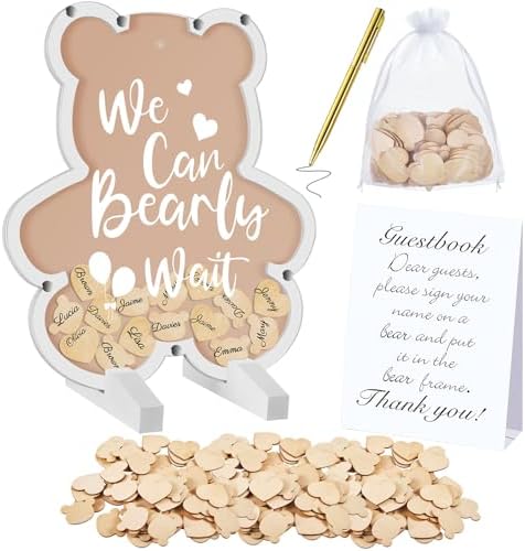 Kosiz We Can Bearly Wait Baby Shower Guest Book Alternative for 60 Guests by Kosiz