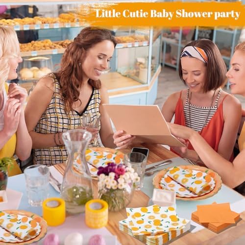 Funnymoom 200 Pcs Orange Citrus Party Decorations Paper Plates Serve 50 - Image 4