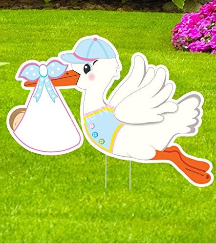 Stork Baby Yard Sign: Gender Neutral Welcome Home Newborn Lawn Decoration - Image 2