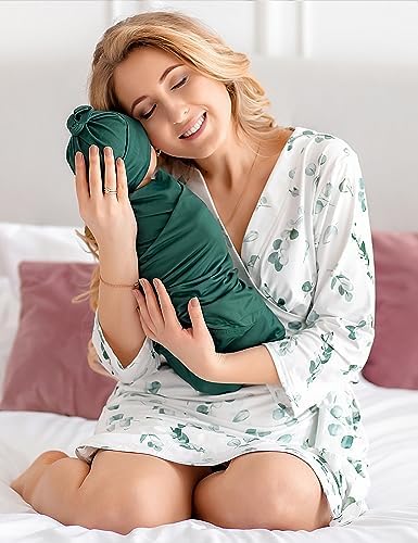 Mommy and Me Robe and Swaddle Set | Maternity Robe Matching Baby Girl, Boy - Image 2