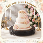 Wenqik 14 Inch Black Cake Stand Set Metal Round Cake Dessert Stand, Wedding - Image 6